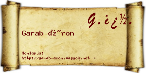 Garab Áron névjegykártya